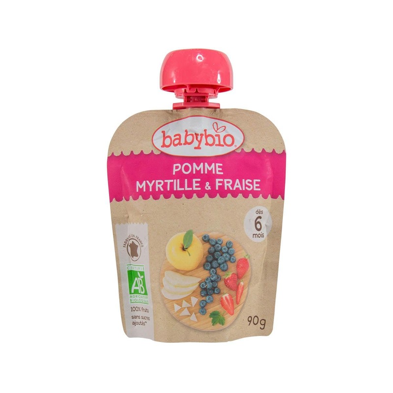 BABYBIO Organic Puree - Blueberry, Strawberry, Apple  (90g)
