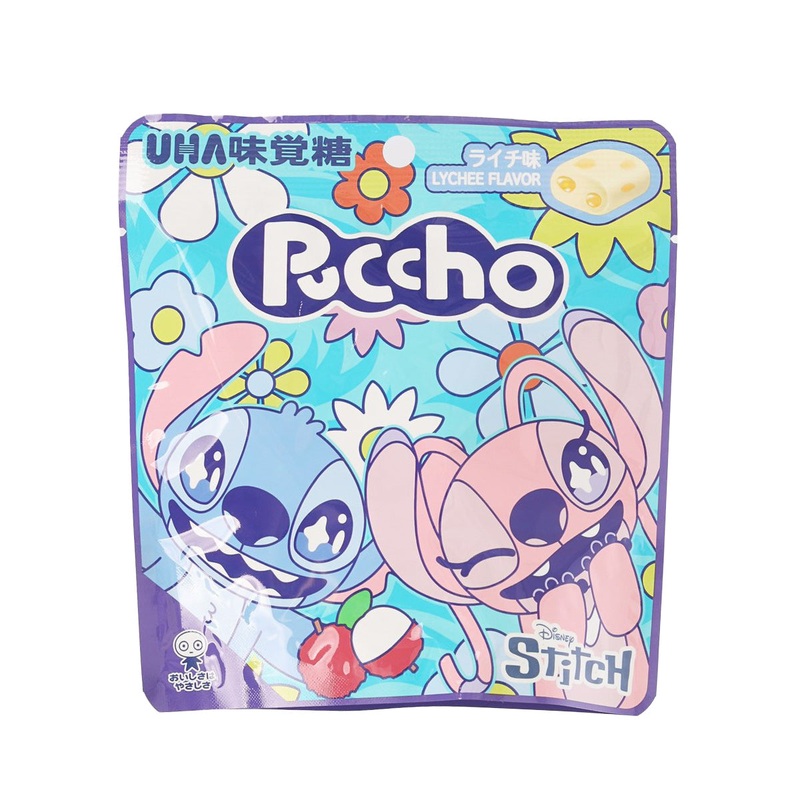 UHA MIKAKUTO Stitch Puccho Bag Candy - Lychee Flavor  (50g)