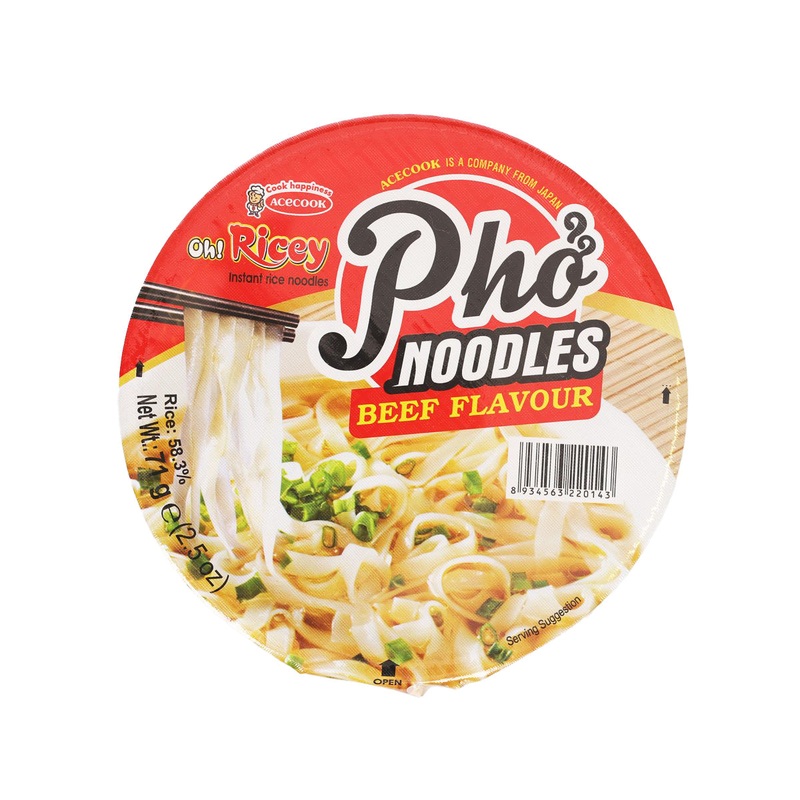 ACECOOK OH ! Oh! Ricey Instant Rice Noodles in Bowl - Beef Flavor  (71g)