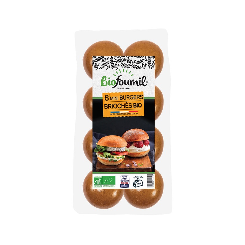 BIOFOURNIL Organic Mini Brioche Burger Buns (200g)