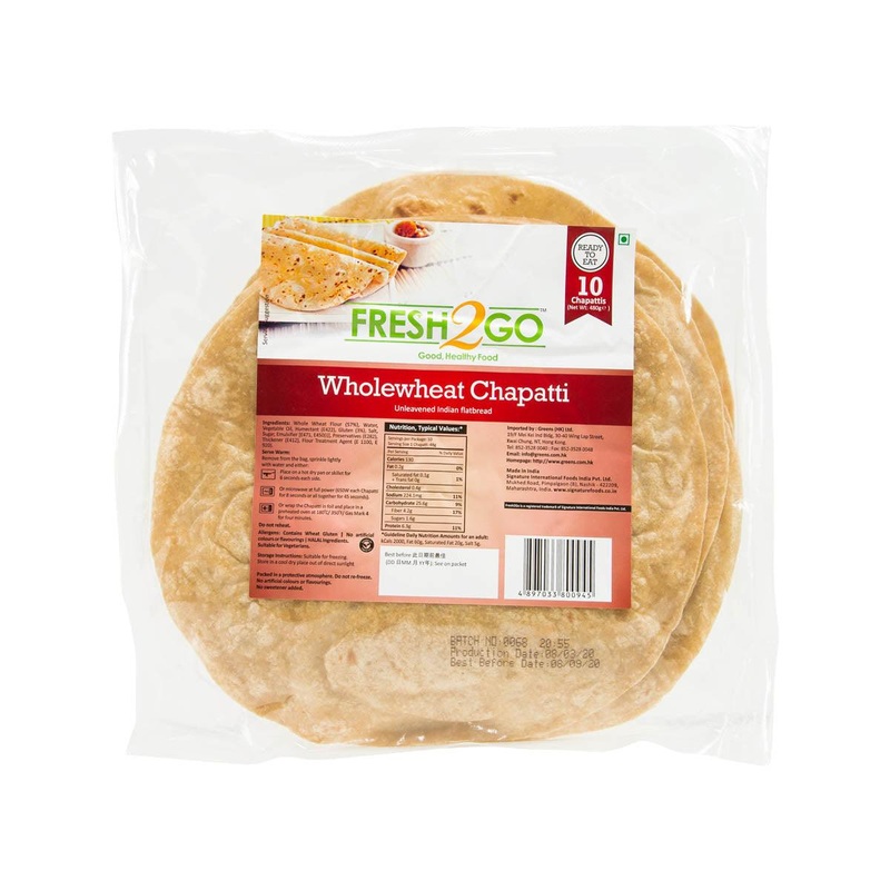 FRESH2GO Wholewheat Chapatti Unleavened Indian Flatbread  (480g)