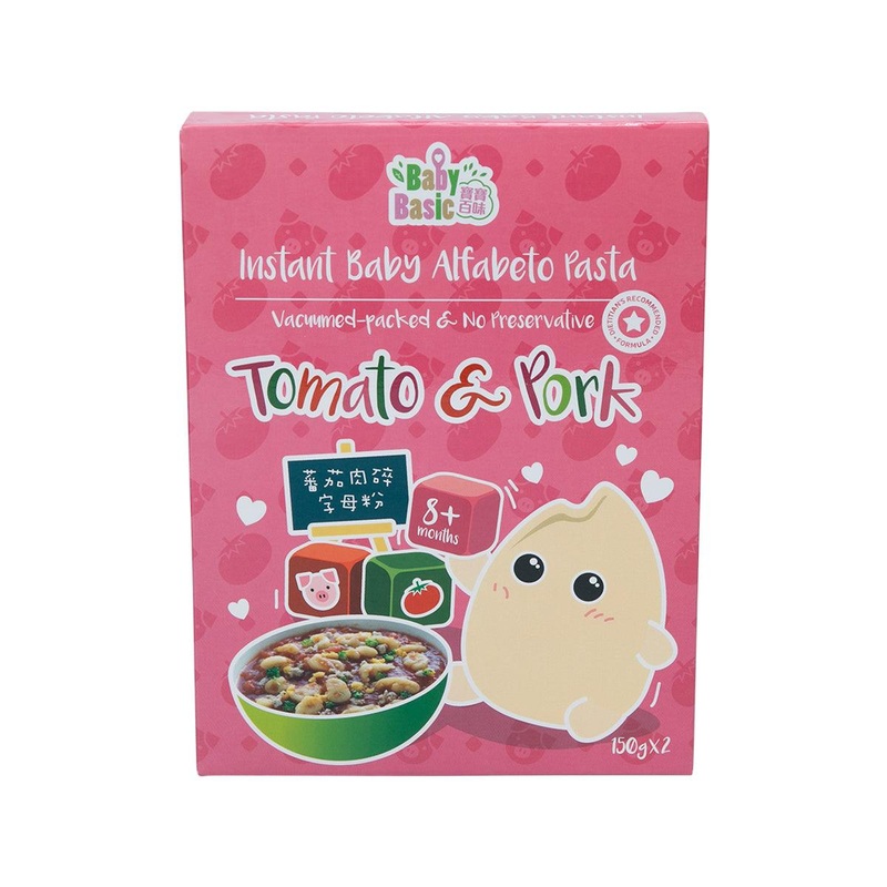 BABY BASIC Instant BB Alfabeto Pasta - Tomato & Pork [Below 36 Months]  (2 x 150g)
