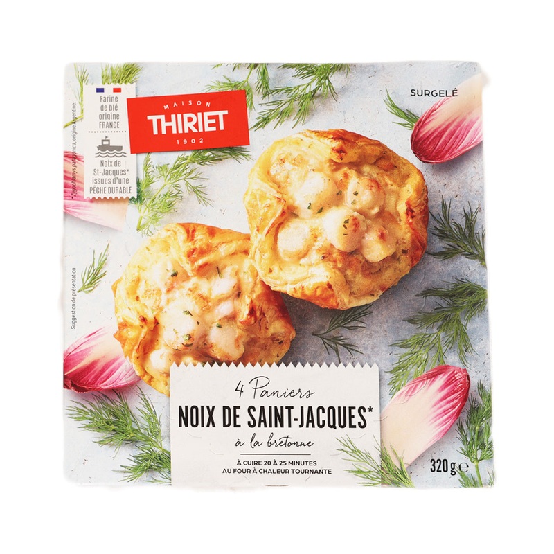 THIRIET 4 Breton-Style Scallop Baskets  (320g)