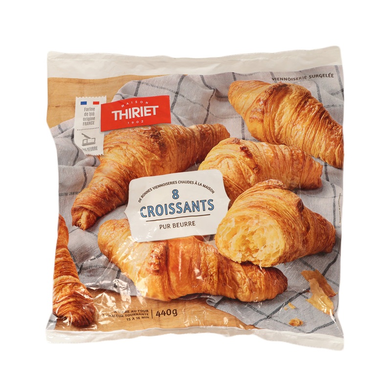 THIRIET 8 Croissants with Pure Butter  (440g)