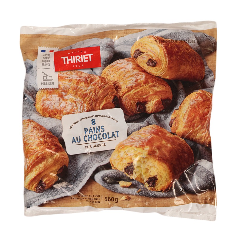 THIRIET 8 Pains au Chocolat with Pure Butter  (560g)
