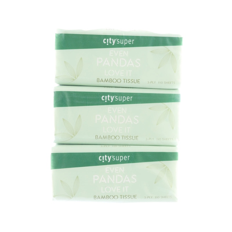 CITYSUPER Bamboo Pulp Soft Pack Tissue [3-Ply]  (3 x 110pcs)