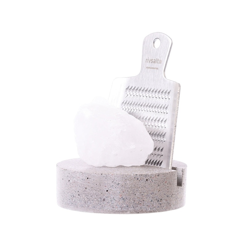 RIVSALT Rock Salt with Grater & Concrete Stand  (40g)
