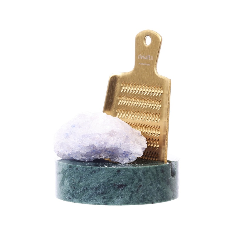 RIVSALT Rock Salt with Grater & Green Marble Stand  (40g)