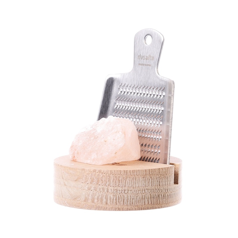RIVSALT Rock Salt with Grater & Wood Stand - The Original  (35g)
