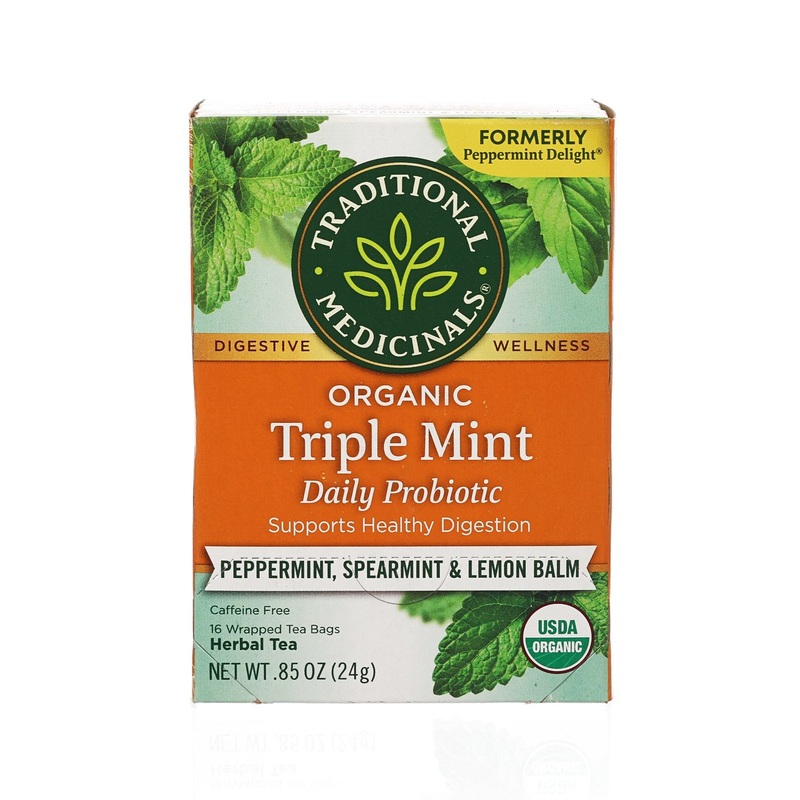 TRADITIONAL MEDICINALS Organic Peppermint Delight Probiotic Tea Bag  (24g)