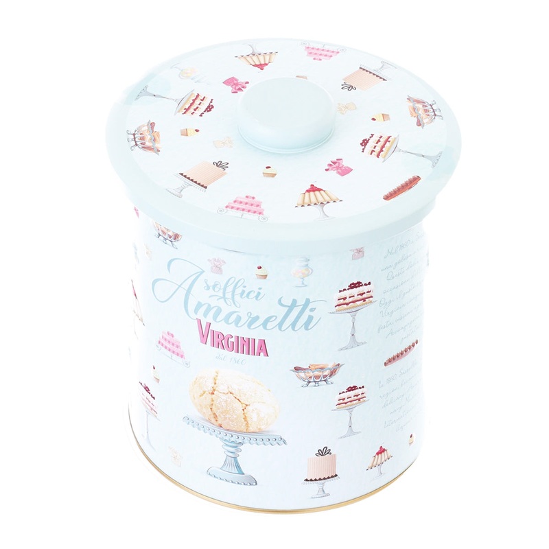 VIRGINIA Soft Amaretti Biscuits - Green Round Tin  (220g)