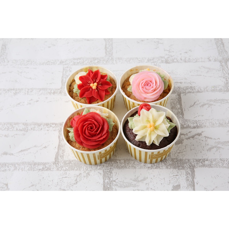 FLOWERPICNIC Christmas Flower Cupcake Box (4 x 115g)