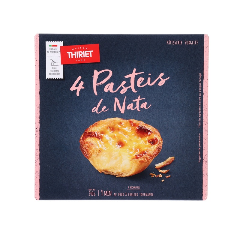 THIRIET 4 Portuguese Egg Custard Tarts  (240g)