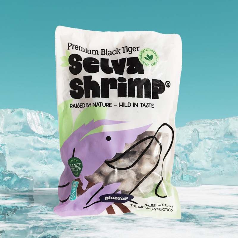 BLUEYOU Vietnamese Frozen Black Tiger Prawn 26/30 (Tail Off) - ASC  (400g)