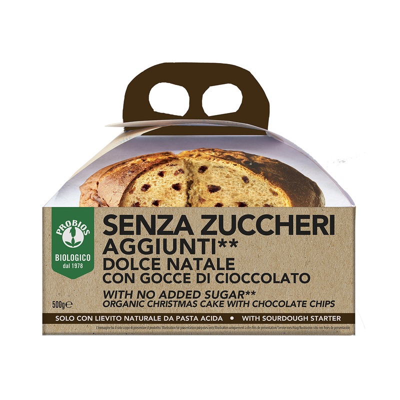 PROBIOS Organic Panettone with Chocolate Drops with Erythritol Sweetener  (500g)