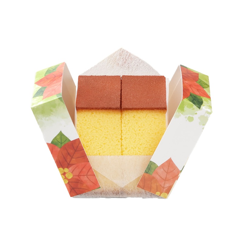 FUKUSAYA Cube Castella - Poinsettia Package (55g)