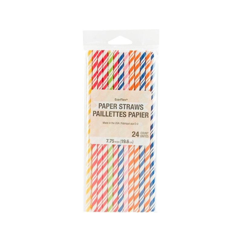 CREATIVE CONVERTING Paper Straws - Rainbow  (24pcs)
