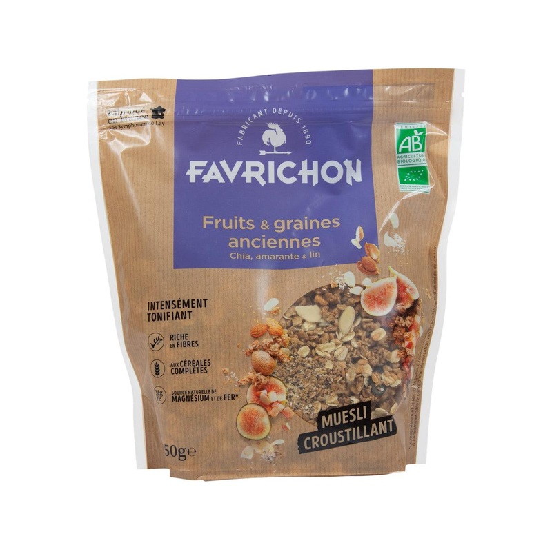 FAVRICHON Organic Fruits & Heirloom Seed Crunchy Muesli  (450g)