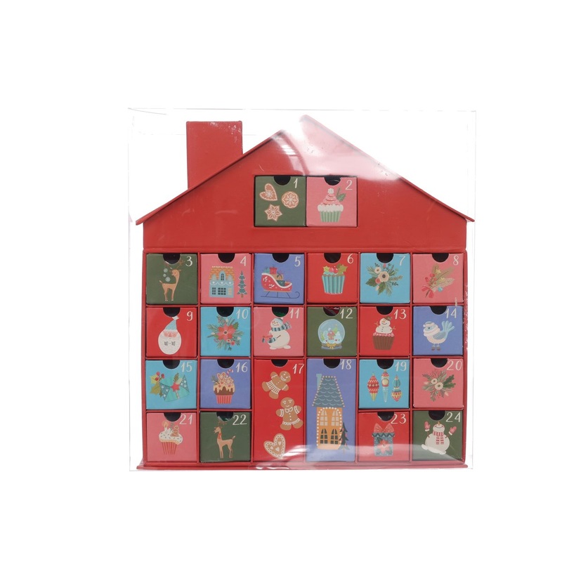 EUREKA Christmas Paper Box Calendar with Confectionery - Santa House  (60g)