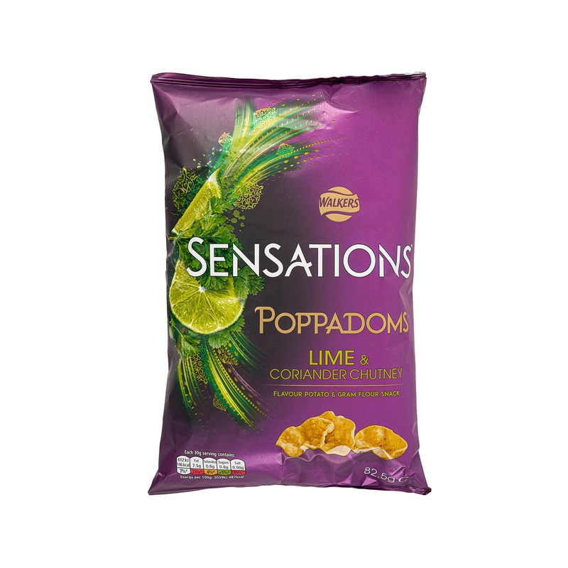 WALKERS SENSATIONS Poppadoms Potato & Gram Flour Snack - Lime & Coriander Chutney  (82.5g)