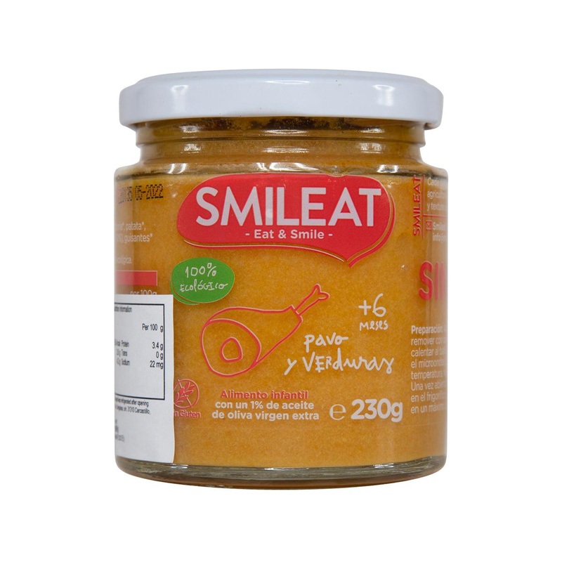 SMILEAT Organic Baby Food - Vegetables & Turkey  (230g)