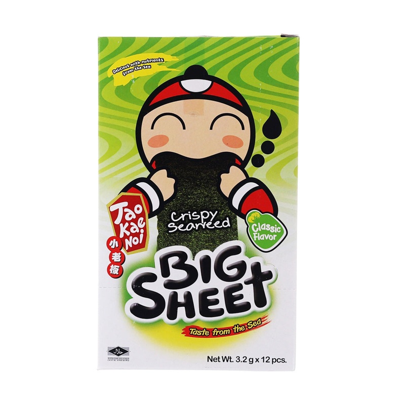 TAOKAENOI Crispy Seaweed Big Sheet - Classic Flavor  (12 x 3.2g)