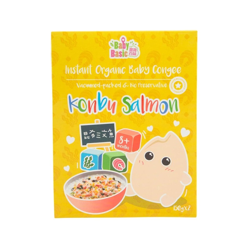 BABY BASIC Organic Instant BB Congee - Konbu Salmon [Below 36 Months]  (2 x 150g)