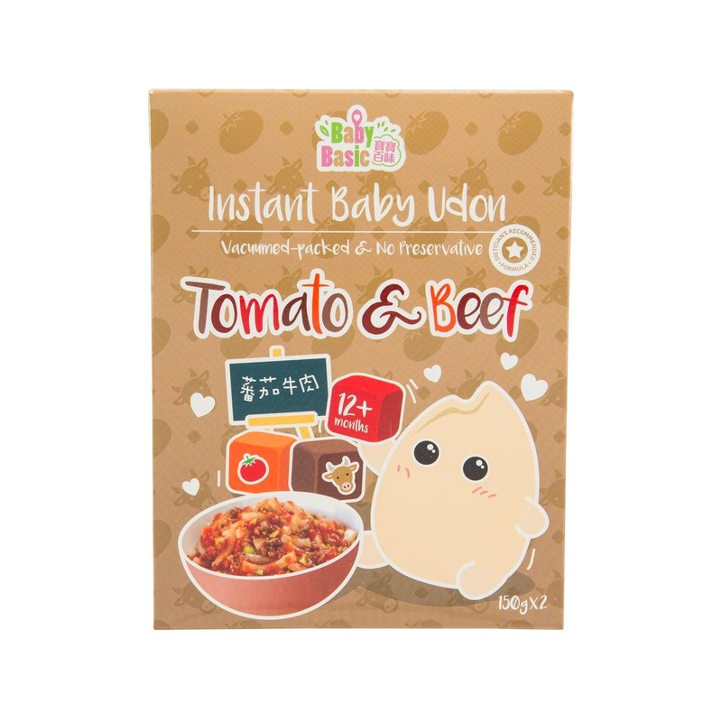 BABY BASIC Instant BB Udon - Tomato & Beef [Below 36 Months]  (2 x 150g)